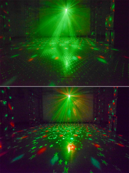 Лазерный проектор - дискошар музыкальный Party Light Box с пультом (RGB laser, LED, 120°)-6