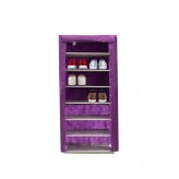 Тканевый шкаф для обуви на 7 полок 61х30х123 см фиолетовый-1